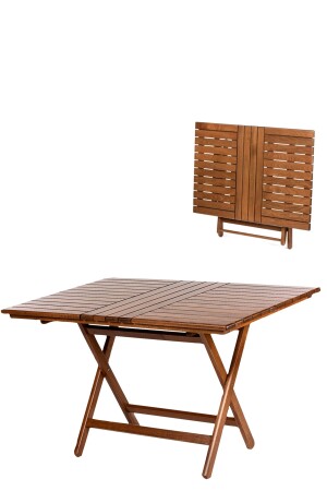 Kaş Balkontisch 80x120 - Klappbarer Gartentisch aus Holz BHCMASATN80x120 - 1