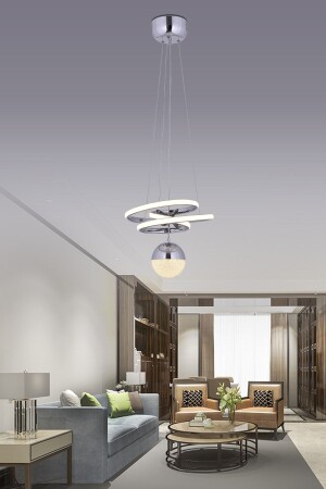 Kasırga 3 Renk ( Sarı Beyaz Ve Gün Işığı ) Krom Luxury Led Avize Concept HR034 - HİRA AYDINLATMA