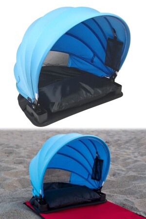 Katlanabilir Plaj Güneşlik Tente Kişisel Güneşlik Yastıklı Çantalı 50cm Fc009 - 1