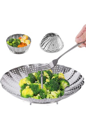 MNZ-Folding Steam Vegetable Cooker Boiler أجهزة غلي السلة - Mezigarc