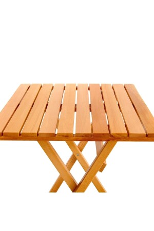 Katlanır Kayın Ahşap Bistro Set - Meşe - 5