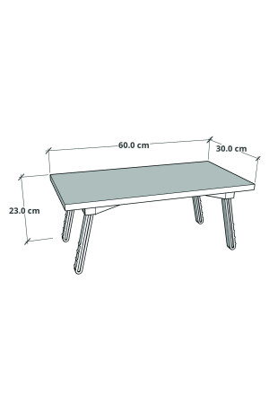 Katlanır Laptop Masası Çalışma Yatak Kahvaltı Masası 60x30 Cm - Atlantik Çam PRA-3426025-2418 - 5