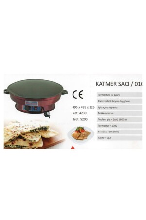 Katmer-Pfannkuchen-Teigblech mit Thermostat, 2200 W, normale Größe, AR5648401234 - 2