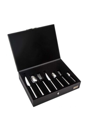 Katre Plain 84-teiliges Gabel-Löffel-Messer-Set mit Lederbox 1119061 - 6