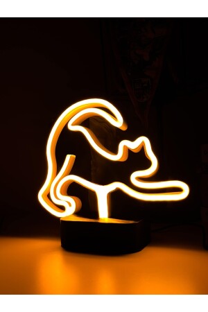 Katze geformte Neon-LED-Lampe Souvenir Kronleuchter Tischlampe Nachtlicht Mond Neujahrsgeschenk ZNO-KNMLA - 1