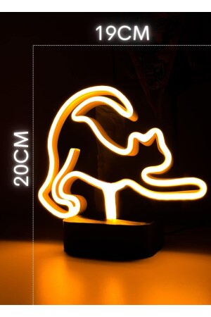Katze geformte Neon-LED-Lampe Souvenir Kronleuchter Tischlampe Nachtlicht Mond Neujahrsgeschenk ZNO-KNMLA - 3