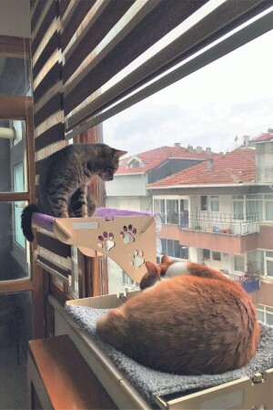 Katzenbett zum Aufhängen am Fenster mit Saugnäpfen - 1