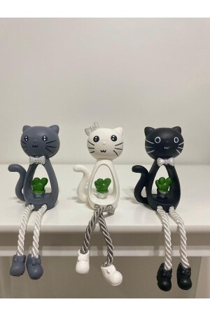 Katzenfiguren-Set mit 3 schwingenden Füßen - 2