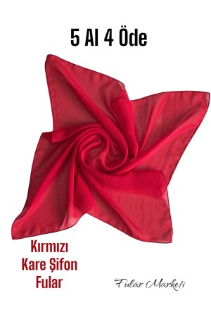 Kaufen Sie 5 und zahlen Sie für 4. Quadratischer Chiffon-Schal – Frauentag – Muttertag – Tag der Republik, 48 x 48 cm - 2