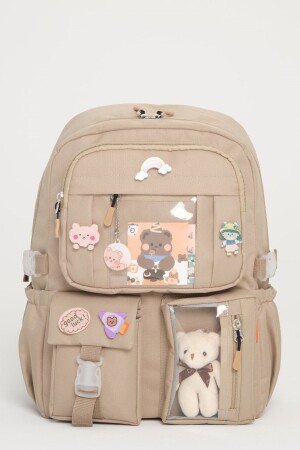 Kawaii Schultasche im koreanischen Stil mit Zubehör, Rucksack für Mädchen und Jungen, BEIGE - 1