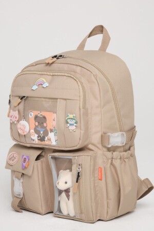 Kawaii Schultasche im koreanischen Stil mit Zubehör, Rucksack für Mädchen und Jungen, BEIGE - 3