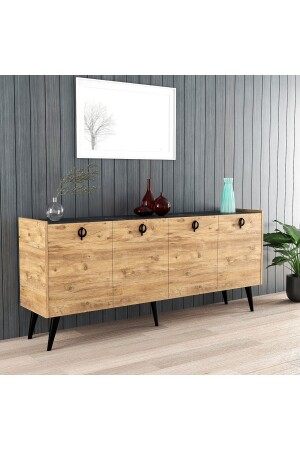 مكنسة MNZ-Kaya أطلسي سمار الخشب الأطناني نمط 180 سم غرفة الطعام مكتب غرفة المعيشة وحدة KK180 - ALONEX HOME