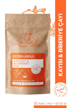 Kayısı & Biberiye Karışık Bitki Çayı (APRİCOT & ROSEMARY TEA) 1,5grx45 Saşet - Herbamina