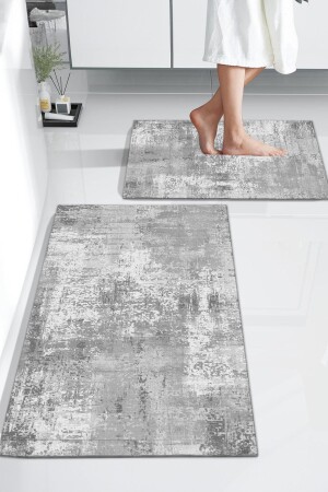 Kaymaz Taban Yıkanabilir 2'li Set Banyo Halısı Banyo Paspası Klozet Takımı - Bir Aksesuar