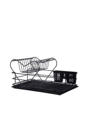 MNZ-Kb011 48x22x33cm كروم أسود 2 مستوى صحن الأطباق القلب 16994 016994/6 - ACAR