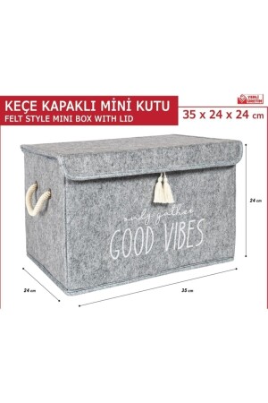 Keçe Lüks Çok Amaçlı Mını Kutu 40x30x26 Cm Özel Seri 695922211193-3 - 5