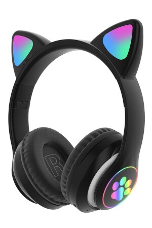 Kedi Kulağı Detaylı Kablosuz Rengarenk Işıklı Buetooth Rgb Çocuk Oyuncu Kulaklık Üstün Performans Karler28 - 3