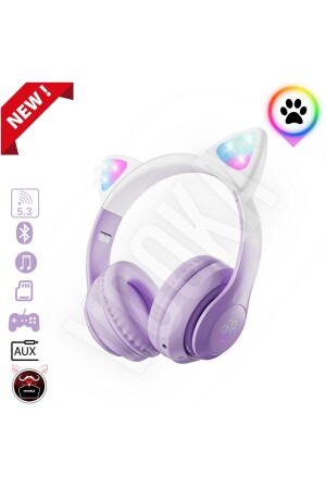 Kedi Kulaklık Pro 5.3 Akıllı Rgb Led Detaylı Bluetooth Kablosuz Kulaklık Çocuk Oyuncu Yeni STN-28PRO - 1