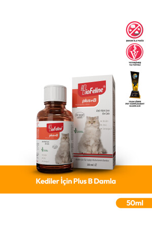 Kediler Için Plus B Damla 50ml (KEDİLER İÇİN TÜY DÖKÜLMESİ ENGELLEYİCİ BİOTİN TÜY SAĞLIĞI DAMLASI) BF-75928 - 1