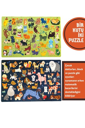 Kediler Ve Köpekler Puzzle 2 Puzzle Bir Arada 48 Parça Cats And Dogs Puzzle 2 In 1 - 2