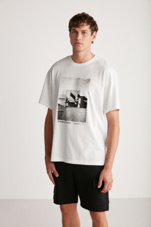 Keıth Oversize Beyaz Tekli T-shirt KEITH01042023 - 4