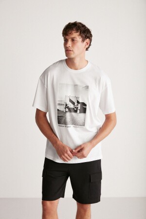 Keıth Oversize Beyaz Tekli T-shirt KEITH01042023 - 1