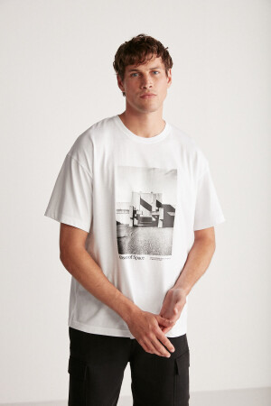 Keıth Oversize Beyaz Tekli T-shirt KEITH01042023 - 3