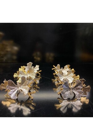 Kelebek 6’lı Altın&gümüş Peçete Yüzüğü 8x4x5.5 Cm Iki Kelebekli Silver&gold Sofra Yüzük - 3