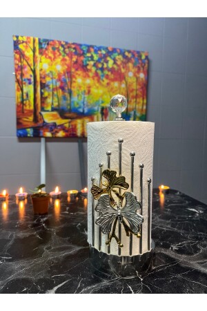 MNZ-Butterfly Towel Holder الفضة البيضاء-BKZ-LH700G - Ebed