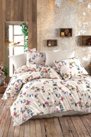 MNZ-Double (160x200 Cm) غطاء غطاء مع صفائح متلازمة للفراشات - CANDAN ÇEYİZ