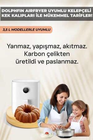 Kelepçeli Kek Kalıbı Airfryer Kek Kalıbı Xiaomi 3-5 L Ve Tüm Modeller Iile Uyumlu 18 Cm - 3