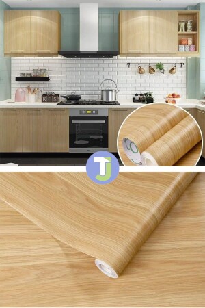 MNZ-Self Adhesive Wood Look مطبخ حمام المكتب الحائط الخزانة الطاولة 60X100 سم - Technojet