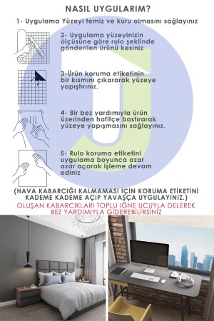 Kendinden Yapışkanlı Mat Antra Mutfak Banyo Tezgah Duvar Dolap Ve Masa Kaplama 60cmx100cm - 8