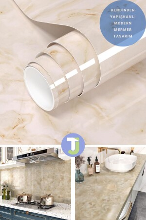 MNZ-مربوطة الذاتية الرخام الأوراق المطبخ حمام المكتب المرفأ الجدار طاولة تغطية 60cmX100cm - Technojet