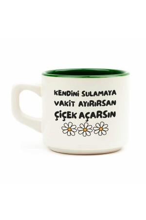 Kendini Sulamaya Vakit Ayırırsan Çiçek Açarsın Beyaz Venüs Kupa - Hediye Seramik Kupa - Palto Tasarım