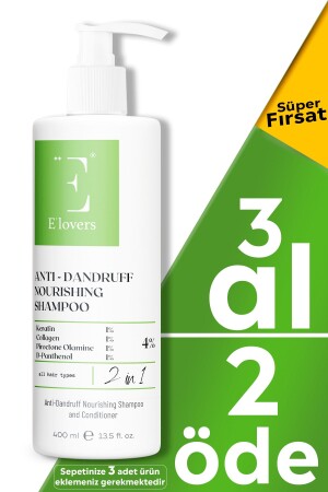 Kepeğe Karşı Etkili Besleyici Şampuan(COLLAGEN KERATİN) Ve Saç Bakım Kremi Tüm Saçlar 400 ml - Elovers