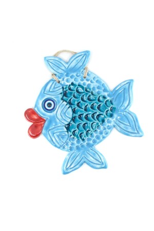 Keramikfisch mit roten Lippen, dekoratives Wandornament, handgefertigtes Weihnachtsgeschenk sydn174 - 2