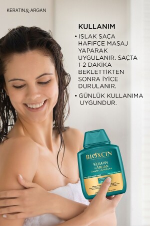 Keratin & Argan Onarıcı Bakım Şampuan 300 ml - Yıpranmış ve Hassas Saçlar - 4