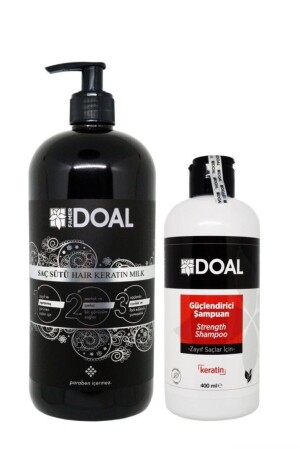 Keratin Bakım Sütü 1000 ml - Zayıf Saçlar Için Güçlendirici Keratin Şampuanı 400 ml - 1