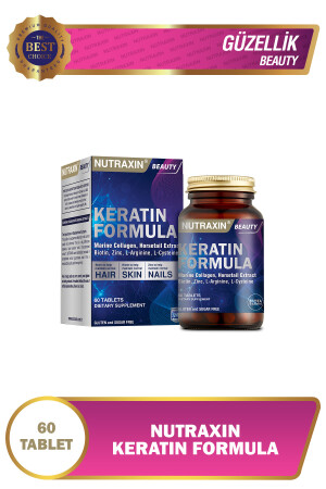 Keratin Formula 60 Tbl - Saç Bakım Vitamini Kolajen Keratin Biotin Çinko L-Arginin L-Sistein NUT2741 - 2