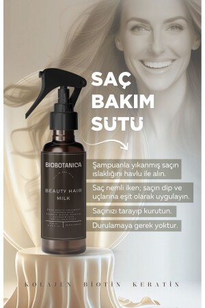 Keratin Kolajen Biotin Saç Bakım Sütü Hızlı Uzama Desteği Durulanmayan 250 ml - 5