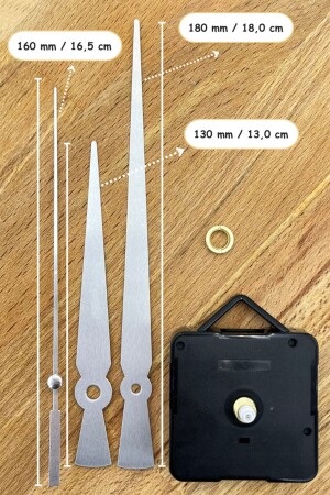 Kern des Wanduhrmechanismus – Stunden- und Minutenzeiger, Sekundenzeiger – fließend – hängend – 14-mm-Schaft – hohes Drehmoment – ​​Silber - 9