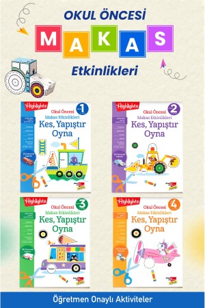 Kes- Yapıştır- Oyna Makas Etkinlikleri 4'lü Set - 2