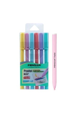 Kesik Uçlu Pastel Renkler Işaretleme Kalemi - 1