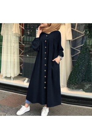 Keten Günlük Yazlık Tasarım Gömlek Kadın Elbise Büzgülü Ln351syh1 - Barbora