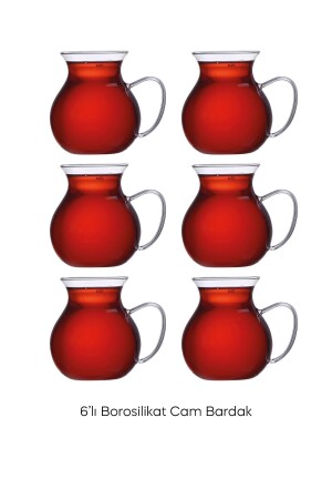 Keyfi Ala Borosilikat 6'lı Çay Bardağı - 6