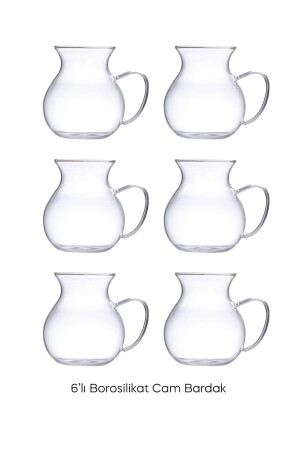 Keyfi Ala Borosilikat 6'lı Çay Bardağı - 7