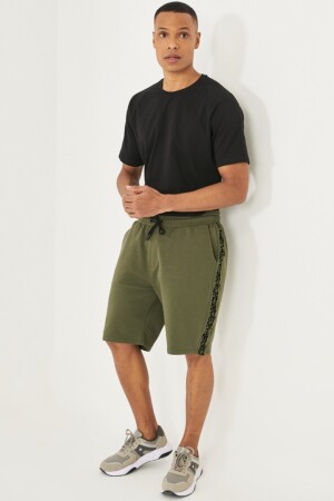 Khakifarbene Standard-Passform für Herren mit normalem Schnitt, lässige Strickshorts 4A9522200001 - 3