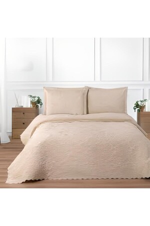 منز نيلال الذهبية السلمونة غطاء سريري مزدوج khn838 - Karaca Home
