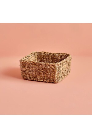 Kiara Hasır Kare Sepet Naturel (26X26X12 CM) - Bella Maison